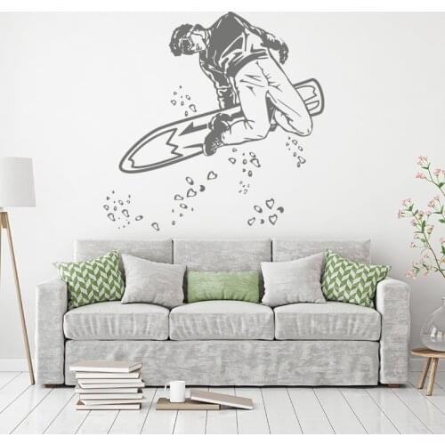 Snowboarder Skiing Skate Wall Sticker Winter Snow Skiing Stunt X-Games Exercise Sport Wall Decal Bedroom Kid Room Vinyl Decor