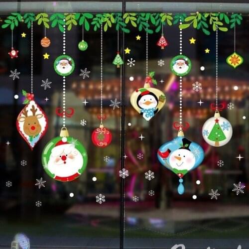 DIY Merry Christmas Wall Stickers Window Glass Festival Decals Santa Murals New Year Christmas Decorations for Home Decor New