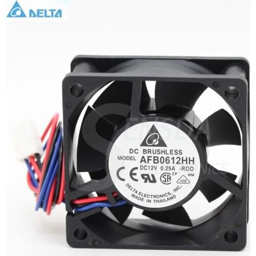 For delta AFB0612HH -R00 ROO 6cm 60mm 6025 12V 0.2A 3 -pin case axial cooling fans cooler alarm signal