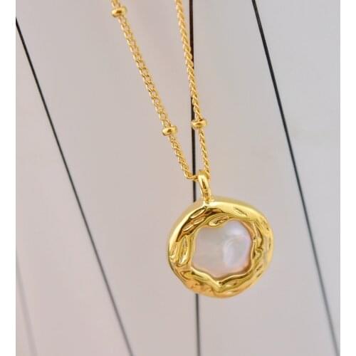 Brass Baroque Pearl Choker Necklace Women Jewelry Designer Runway Party T show Gown Sweet Boho Gothic INS Japan Korean Trendy