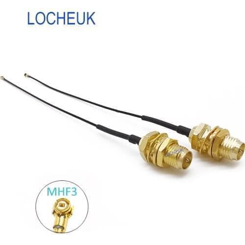 5PCS IPX IPEX U.FL MHF3 to RP SMA Female Jack (Male Pin) Bulkhead RF Pigtail Jumper Cable 0.81mm RP SMA female to MHF3