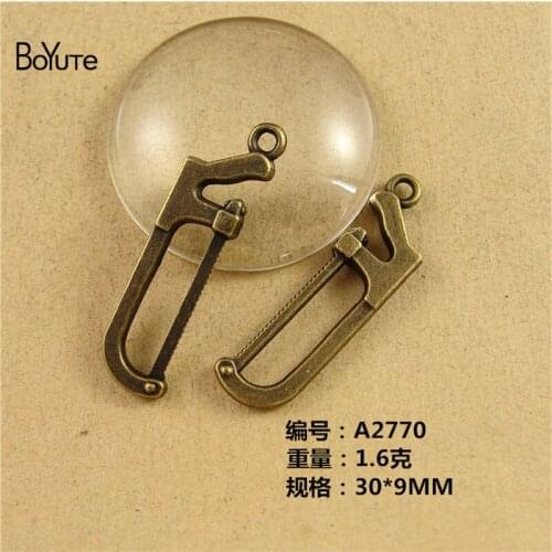 BoYuTe (50 Pieces/Lot) 30*9MM New Saw Charm Pendant Metal Alloy Pendant Antique Bronze Plated Diy Necklace Jewelry Accessories