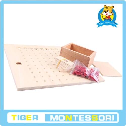 Professional montessori material wooden educational toy mathematics Multiplication Bead Board