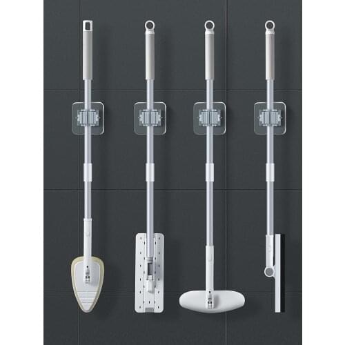 JOYBOS Mop Hook Free Punch Strong Viscose Wall Hanging Household Seamless Storage Mop Clip Bathroom Hanging Mop Holder JBS28