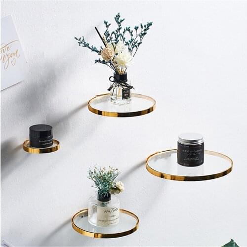 Modern Style Glass Wall Decorative Shelves for Flower Pot Wall Shelf Home Decor Accessories