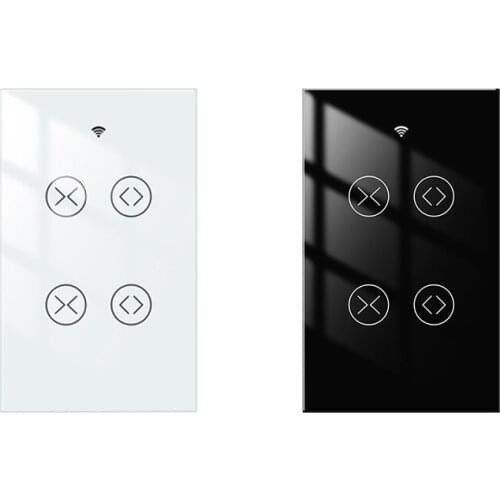 Tuya Wifi Smart Double 2 Gang Curtain Roller Shutter Blind Switch Electric Motor Works For Google Home Alexa US