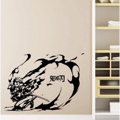 Demon Slayer Wall Decal Kimetsu no Yaiba Vinyl Kamado Tanjirou Wall Stickers Decal Decor Home Decoration Anime Car Sticker