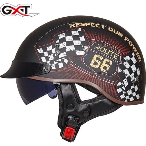 Retro Vintage Casco Moto Unisex Motorcycle Helmet Open Face Scooter Biker Motorbike Racing Riding Helmet With DOT Certification