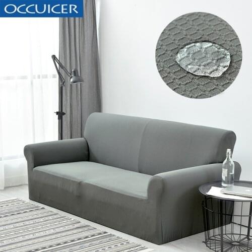 New Waterproof Sofa Cover Knitting Polyester Universal Slipcover Couch Cover Thicker Elastic Solid Color Sofa Covers for Living