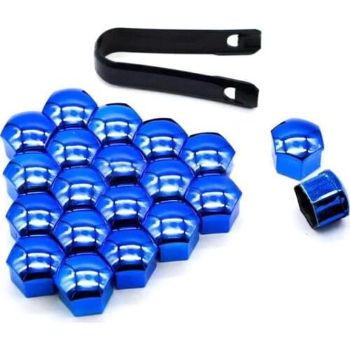 T54 Plating Blue 17 19 21mm Car Nut Protection Cover Hub Screw Wheel Nut Caps Bolt Rims Removal Tools