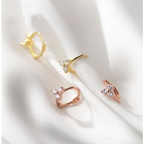 MloveAcc Elegant Circle Hoop Earrings for Women 2020 New Vintage Piercing Jewelry Zircons Flower Earring 925 Sterling Silver