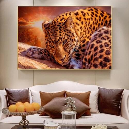 Animal Art Panther Leopard Canvas Paintings on The Wall Art Posters Prints Wall Pictures for Living Room Home Wall Cuadros Decor