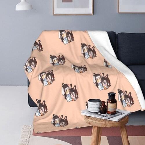 Mo Dao Zu Shi Blankets Flannel Winter Wei Wuxian Breathable Soft Throw Blankets for Sofa Couch Plush Thin Quilt