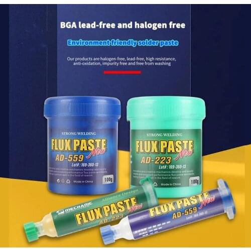 100G MECHANIC Lead-Free Solder Paste Flux AD-223/AD-559 Antioxidant No-clean Welding Flux For Phone PCB PGA SMD Rework Tool