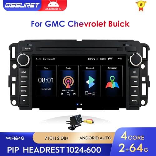 2G RAM 64G ROM 2Din Android10 Car Radio Player For Chevrolet Silverado GMC Yukon Denali Acadia GPS Navigation Stereo Express SWC