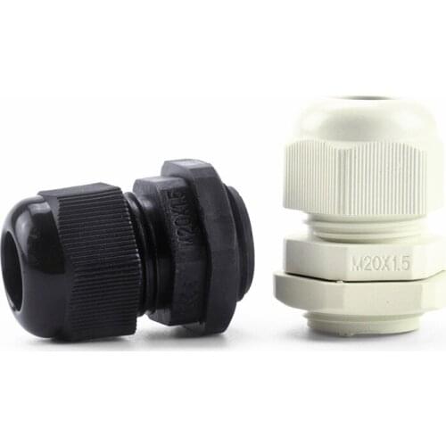 20pcs/bag IP68 M20x1.5 for 6-12mm Cable Waterproof Nylon Plastic Cable Gland Connector