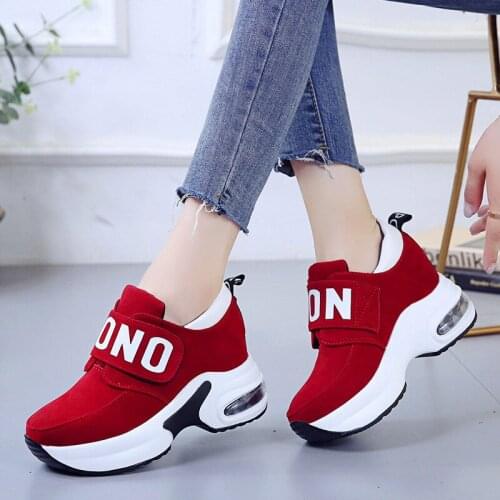 2021 platform wedge sneakers ladies shoes sneaker trainers women female shoes black red sneakers women Zapatillas de mujer