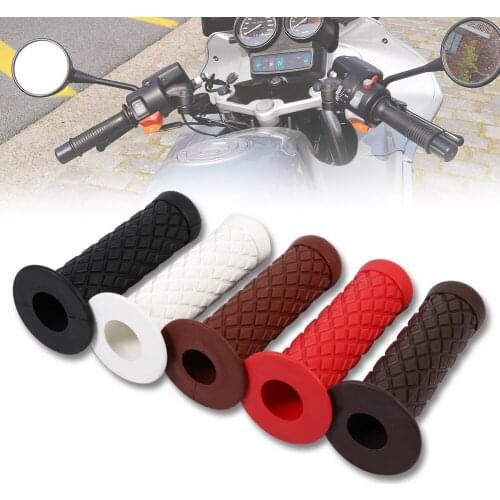 22mm 7/8" Motorcycle Rubber Handlebar Grip Soft Rubber Handle Bar Hand Grips For Motorcycle Dirt Bike Universal Vintage