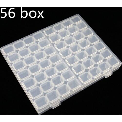 56pcs 5D Diamond Painting Accessories Storage Box Diamond Painting Drill Storage Box Transparent Container For Paintings