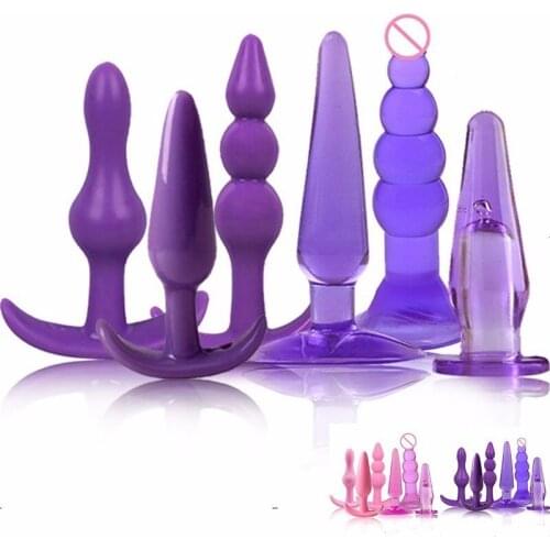 6pcs/set Soft Silicone Anal Plug Prostate Massager Dildo Plug Adult Sex Toys for Women Butt Plug for Men Gay Erotic Accessories