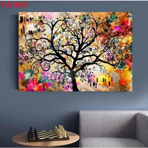 Full Square/round diy Diamond Painting Abstract Color Tree Of Life 5D diamond Embroidery Mosaic New Arrival Home Decoration