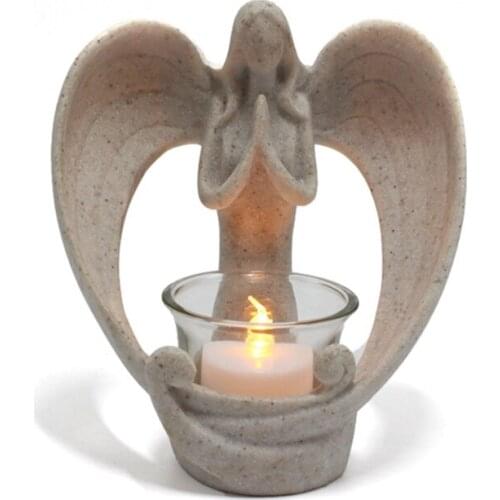 Angel Candlestick Decoration Creative Home Desktop Candlestick Decoration Church Jewelry Gifts With Battery