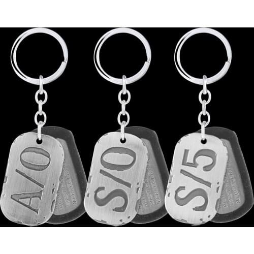 Anime Gangsta Keychain Stainless Steel Metal SO AO S5 Dog Tag Key Holder For Bag Pendant Men Jewelry Llaveros Hombre Accessories