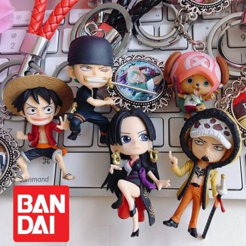 Bandai Genuine ONE PIECE Chopper Robin Kuma Zoro Perona Portgas D Ace Doflamingo Law Sanji Keychain Action Figure