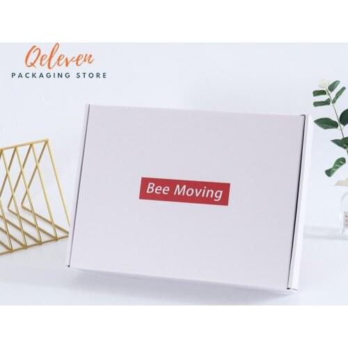 White shipping boxes Clothing Post pack box Packaging Storage Kraft Paper Boxes Mailing Box Custom printed logo