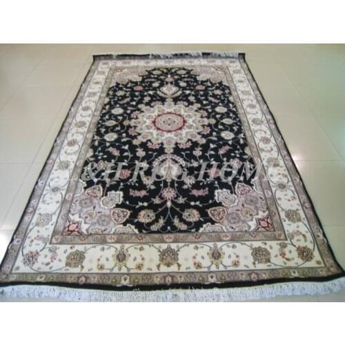 Free shipping 6'X9' 160 Line Hand-knotted Wool and silk Oriental Persian carpet handmade Persian carpet