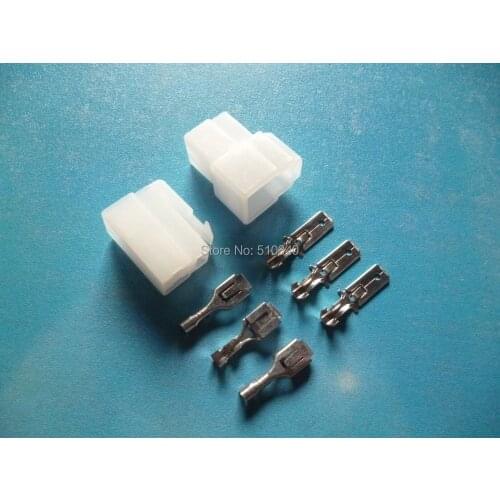 Free Shipping Good Quality 100 sets 6.3mm 3Pin car connector,car rear lamp plug connector,Car electrical connector for car ect