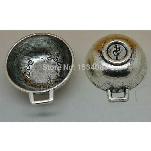 Free shipping kitchen cooking tool pot love you message charm pendant 1pcs 35*35mm antique silver fit necklace diy metal jewelry