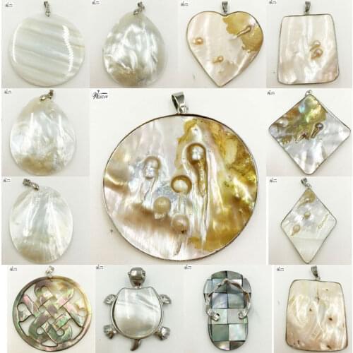 Free Shipping Women Fashion Jewelry Mother of pearl Shell Pendant Bead WFH588