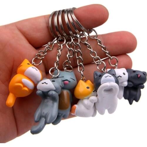 Lovely Cartoon Lucky Cat Key Chain Women Men Kitten Car Keychain Fashion Keyring Plastic Decoration Crafts Home Decor