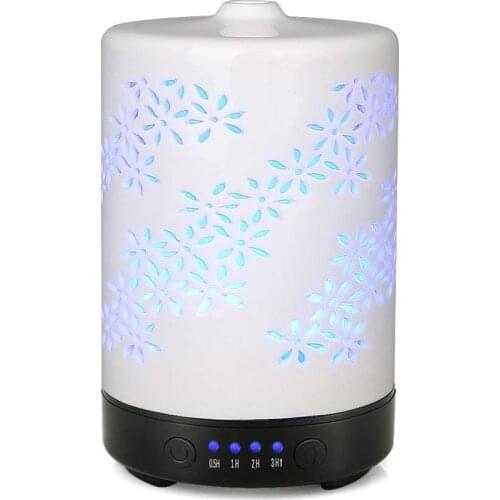Coosa Ultrasonic Aroma Humidifier 100ml Ceramic Plum blossom pattern Air Purifier Atomizer Essential oil diffuser For Home Dec