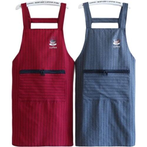 Cotton Breathable Apron Home Kitchen 2021 New Summer Thin Waist Simple Women Fashion Cooking Overalls Chinese Cooking