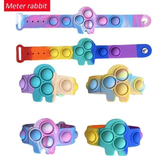 Rainbow pops bubble its fidget bracelet toy simple dimple anxiety sensory autism adhd anti stress relief toy for children adults