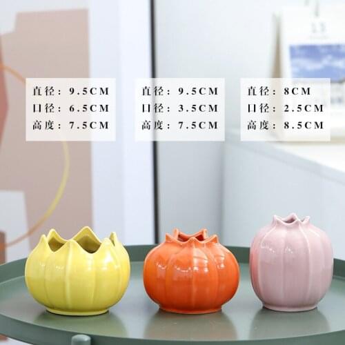 CeramicMini Vase Countertop Decoration Hydroponic Plant Container Dried Flower Flower Insert Home Small Fresh Desktop Decoration