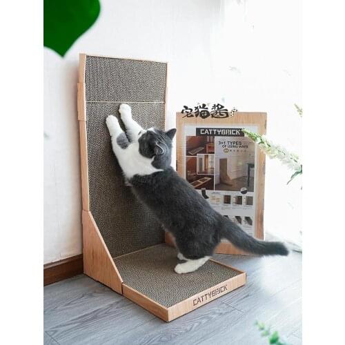 Cat Claw Grinder Corrugated Cat Scratching Board L-Large Vertical Wall-Scraper Cat Toy Cat Supplies