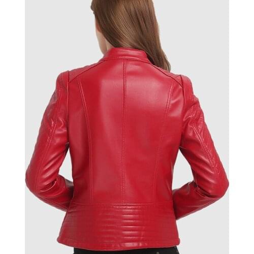Jackets Womens Spring-autumn Fashion Clothing PU Leather Motorbikes Jacket Large Sizes of Ladies Elegant Coat 77XL LWL55770
