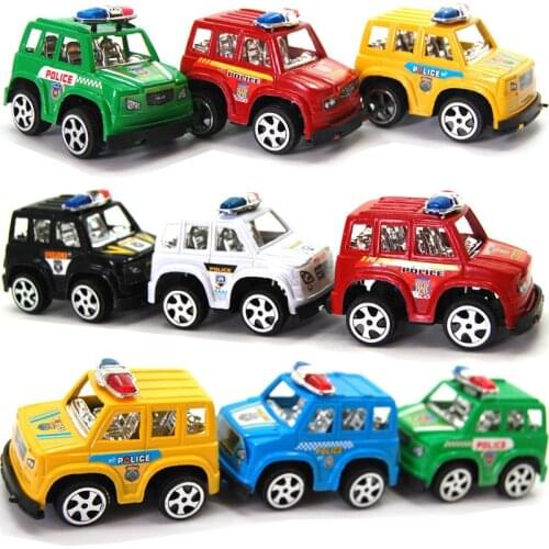 HOT SALE 1PCS Mini Classic Polic Car Plastic Pull Back car toys Children Eduional Toys for Children baby kids gift