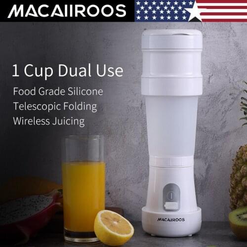 Macaiiroos Folding Juice Cup USB Charging Type Portable Juicer Juicer Fruit Blender Baby Food Milkshake Mixer