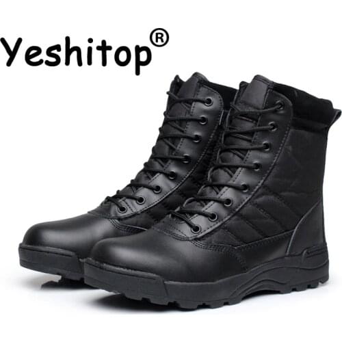 Black Khaki EUR 36-46 Military Boots men army hikes waterproof ankle winter snowboots 2019