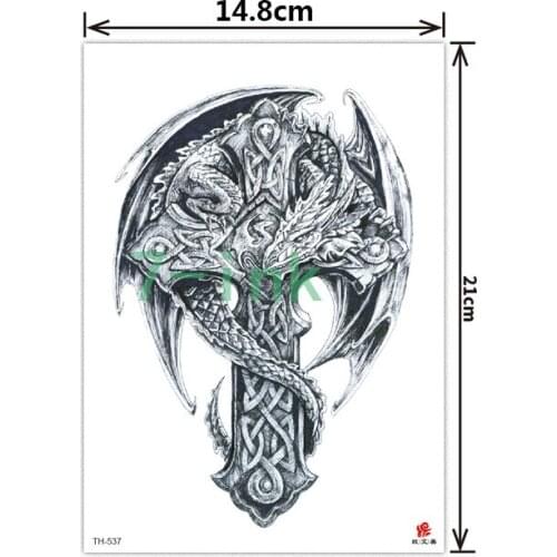 2019 NEW Temporary Tatoo Sticker body art cross Dragon wings Pterosaur water Transfer Fake Tattoo Flash tatto for women men