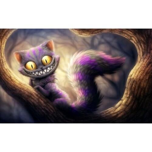 New mosaic Diamond embroidery beads Alice in Wonderland Grin Cat animal diamonds cross stitch painting handwork kits decoration