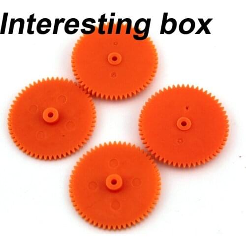 Orange soft plastic gears Accessories for scientific and technological inventions Soft tooth surfaces Low noise Long spindle gea