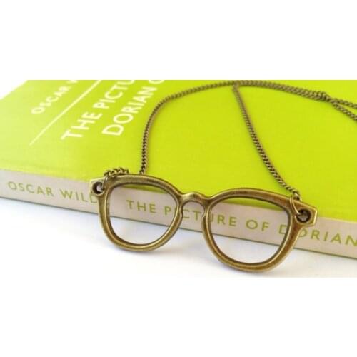 Oscar Wilde Geek Glasses necklace Women Necklaces Geometric Accessories Geometric Jewelry