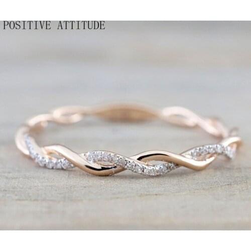 POSITIVE ATTITUDE Rings With Crystals
