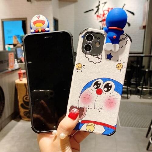 Cartoon For iPhone 12 11 Pro Max Xs XR 6 7 8Plus Case Soft TPU+Lambskin Shockproof Case