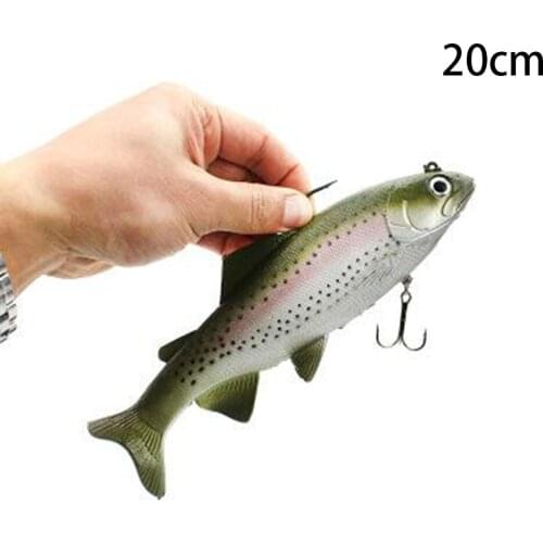 PVC Reusable Fish Decoy With Sharp Hook Simulation Deep Sea Big Fish Gray Spots Sea Fishing Bait Soft Bait Boat Bait